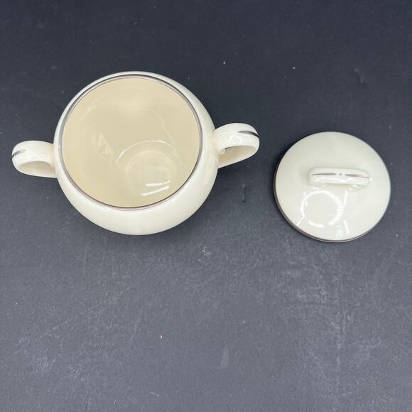 Lenox Platinum Hand Decorated Salt sugar bowl with lid and creamer - Picture 4 of 9